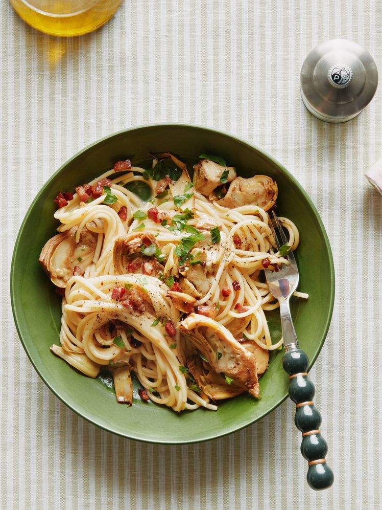 Marinated Artichoke and Pancetta Pasta